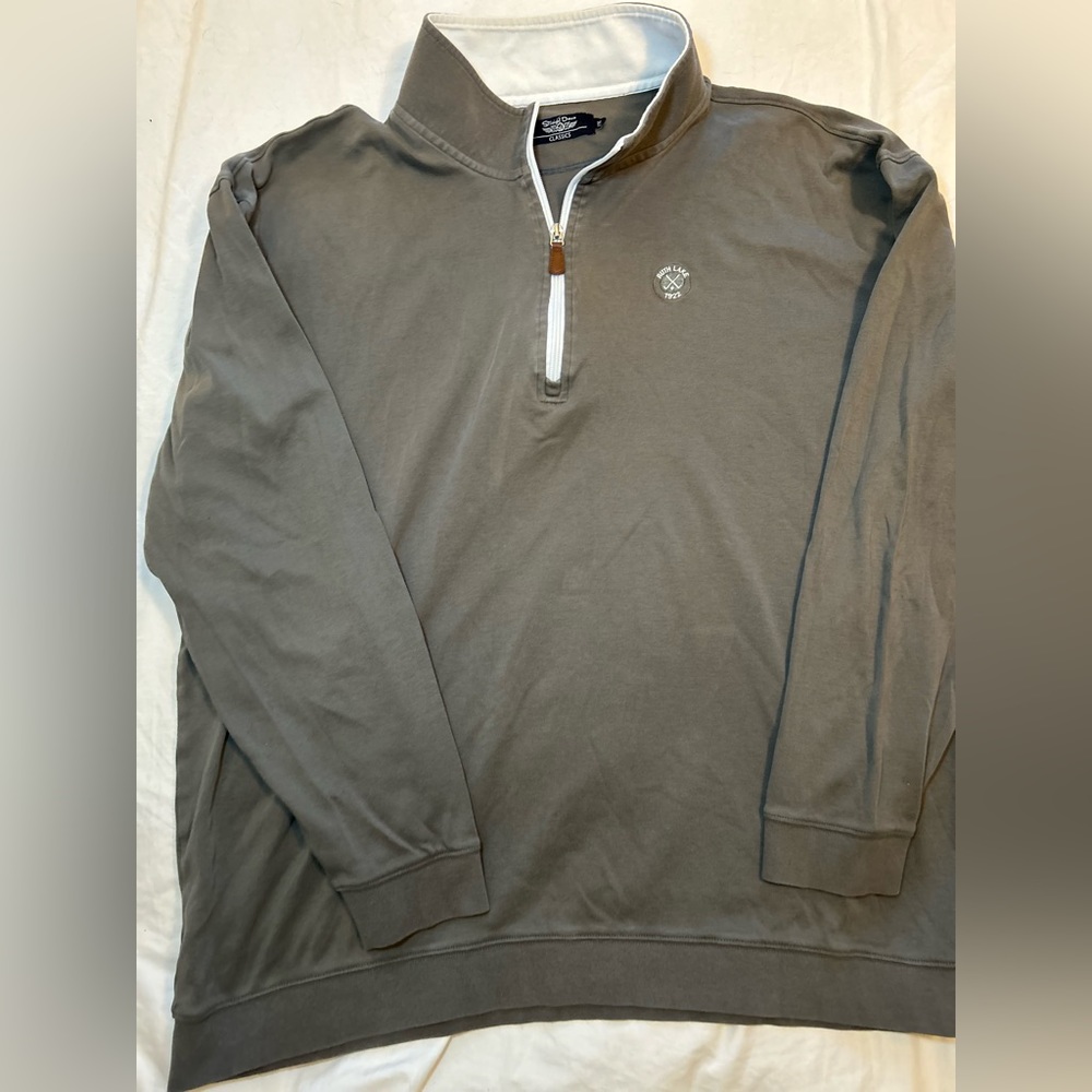 Straight Down Men's Golf 1/4 Zip Pullover Jersey Gray Size 2XL